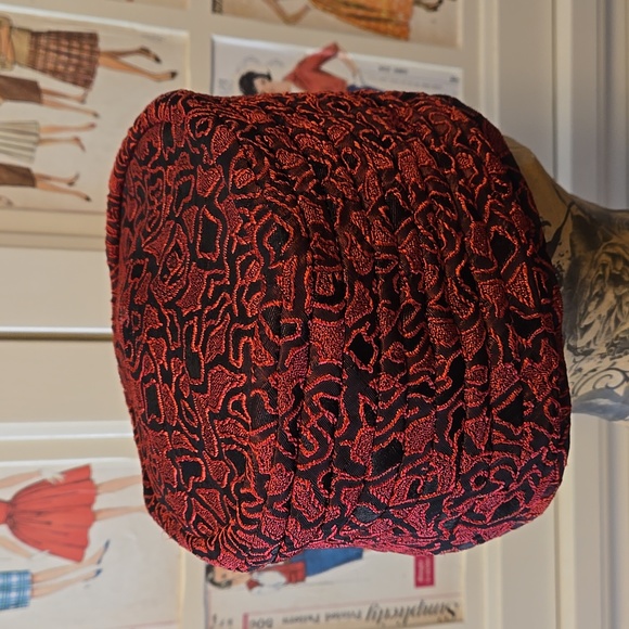 Union made vintage red and black fez style hat main image 4